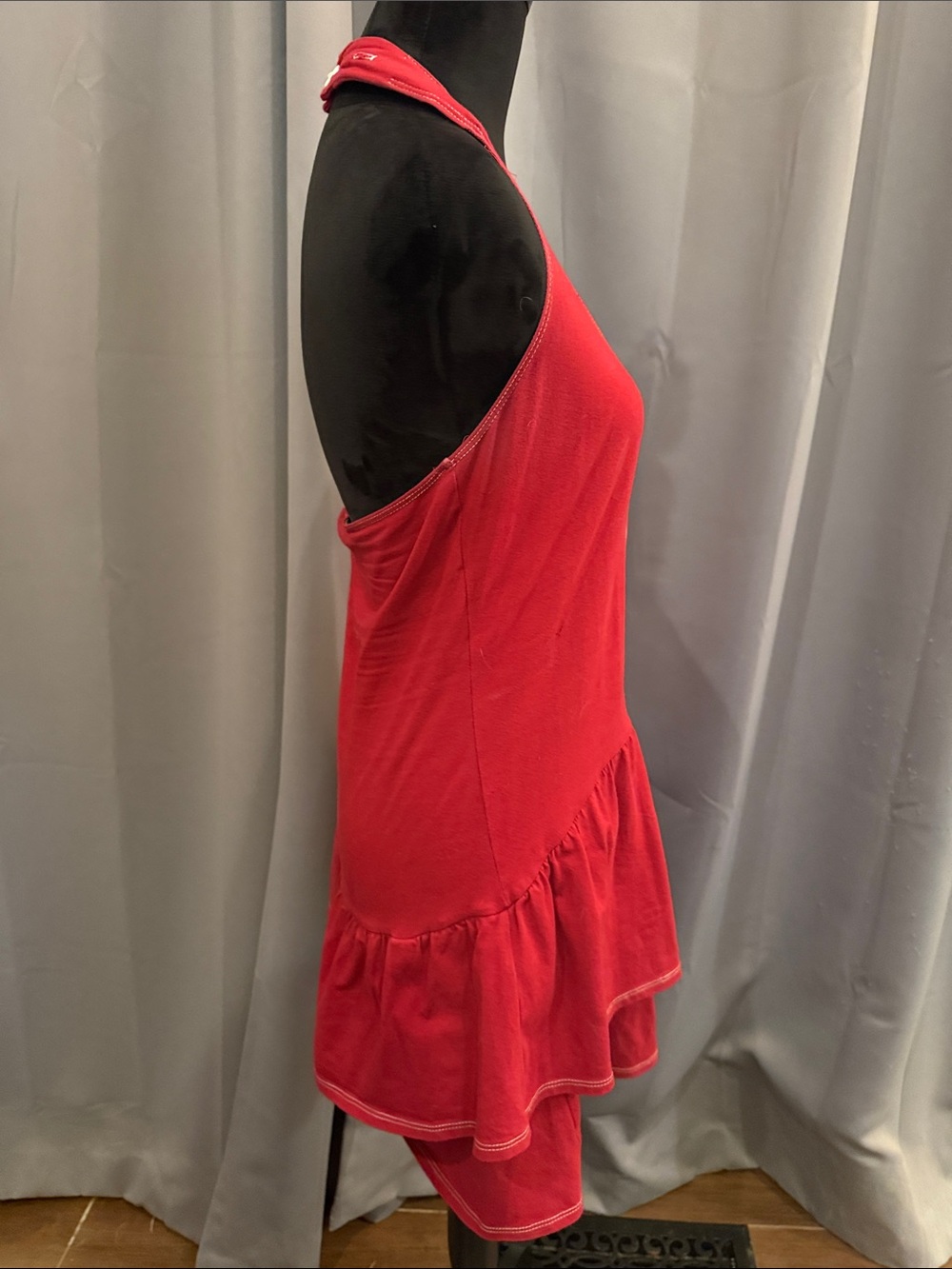 OU Red Ruffle Halter Tank Top - Picture 4 of 7